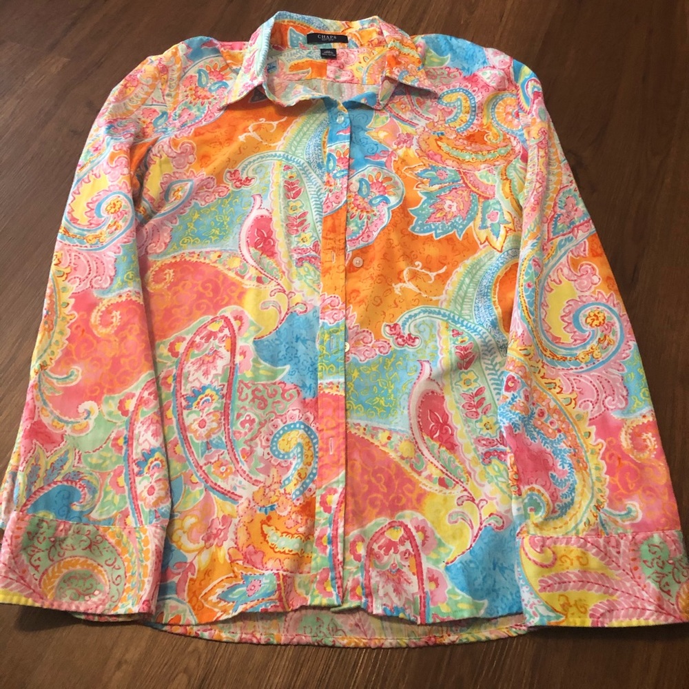 💰Chaps floral button down XL